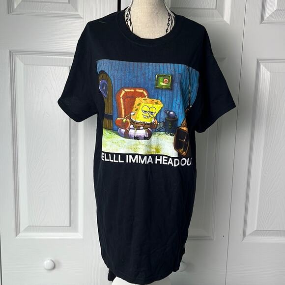 SpongeBob SquarePants Meme Tee Black Small - Picture 1 of 9